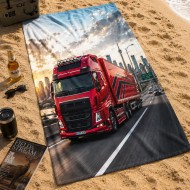 Бързосъхнеща хавлиена кърпа за плаж с 3D принт Red Truck