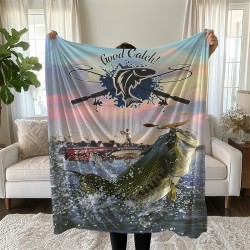 Одеяло с 3D принт с риболовни мотиви 5357