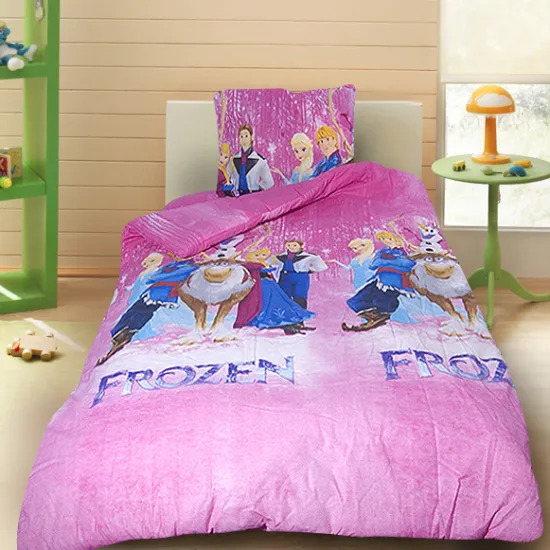 Детски спален комплект от Ранфорс Frozen в розово